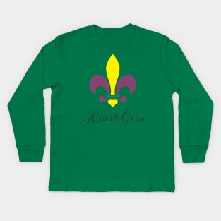 Mardi Gras Fleur-De-Lis Kids Long Sleeve T-Shirt